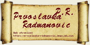 Prvoslavka Radmanović vizit kartica